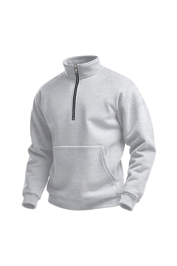  Sweatshirt for Men Half Zip Long Sleeve Knit Pullover Sweatshirts Fleece Lined Golf Thermal Gym Workout Tops