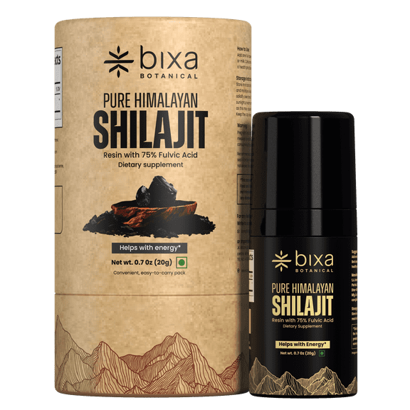 bixa BOTANICAL Himalayan Shilajit for Men, Pure Resin with 75% Fulvic Acid, Supports Energy, Stamina & Muscle Health Fast-Dissolving, Lab-Tested, Vegan, Mess-Free Pump, Easy to Carry, 50 Servings