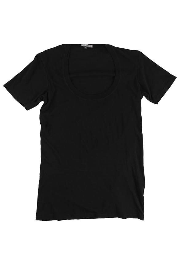 Womens Solid Basic T-Shirt, Black, X-Small