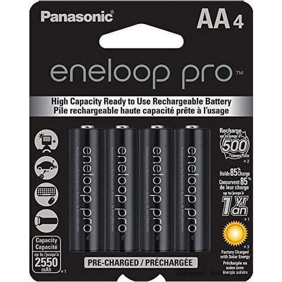 bk-3hcca4ba pro aa high-capacity ni-mh pre-charged rechargeable batteries, 4-battery pack