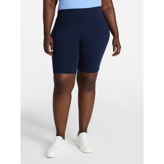 (2 pack) Terra & Sky Women's Plus Size Bike Shorts, Sizes 0X-5X