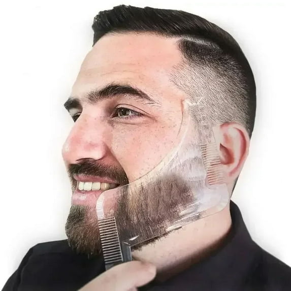 black 1PC Men Beard Modeling Ruler Shaping Styling Template Comb Trim Templates Ruler Beauty Tool For Hair Trimming Moustache Barber