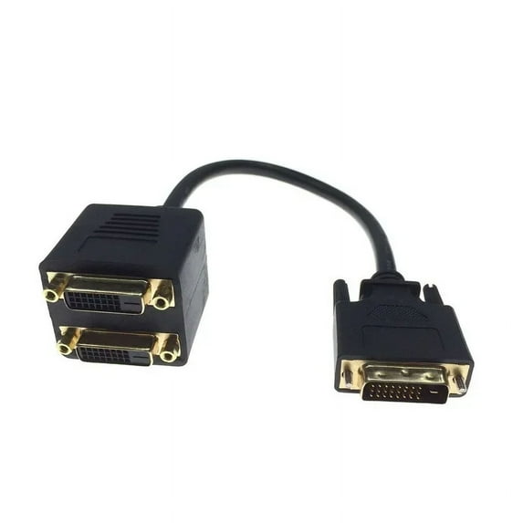 black 1x2 DVI Splitter Adapter Cable 1-DVI Male To DVI24+1 Female 24K Gold Connector for HD1080P HDTV Projector PC Laptop