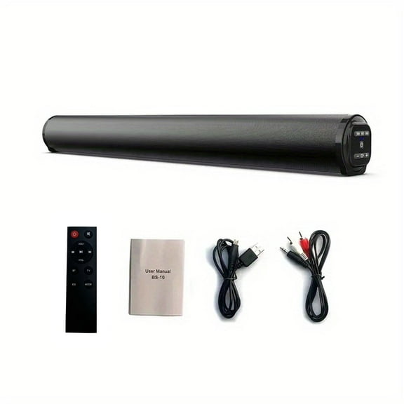 black 22 Inch Sound Bars For Tv Small Soundbar Surround Sound System Tv Sound Bar Speakers With Bluetooth Optical Aux Connection For Pc Gaming Projectors