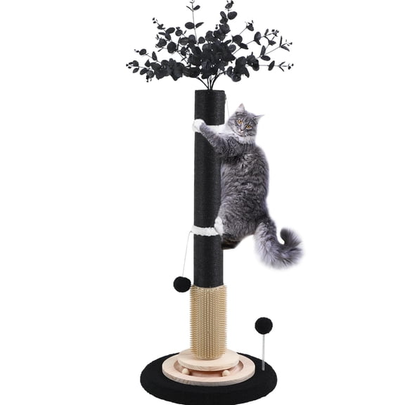 black-45inch Cat Scratcher Sisal Rope Interactive Groomer