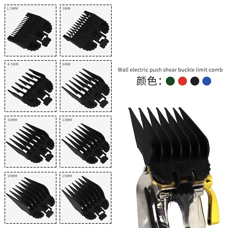 black 8Pcs Hair Clipper Cutting Guide Comb Guards Limit Comb Tools Kit ...