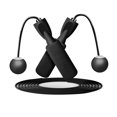 black Adjustable Workout Exercise Boxing Skipping Rope Adults Fitness