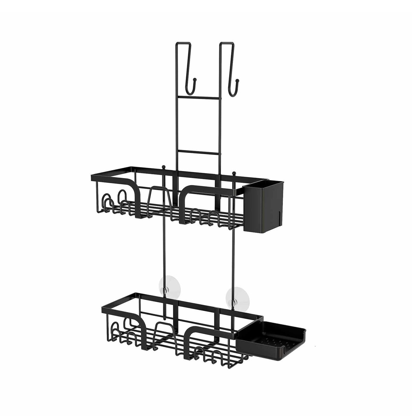 black Bathroom Shower Hanging Rack Organizer With Soap Rack Towel ...