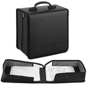 520 Capacity CD Case Holder, Portable PU Leather Storage Wallet, Zippered CD Binder, Media Organizer Bag, Disc Holder with Handle, Large Album Box for Home, Travel