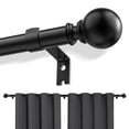 thumbnail image 1 of Curtain Rods for Windows 48 to 144 inches, Adjustable Length Curtain Rod with Metal Finials, 1 inch Diameter Heavy Duty Drapery Rod for Modern Decor Bedroom Kitchen Living Room, 1 of 7