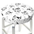 thumbnail image 1 of black Dog Puppy white Round Bar Stool Seat Covers, Elastic Round Chair Cover Stool Seat Slipcover Bar Stool Cushions Round Pad for 12-14 inch, 1 of 5