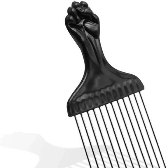 black  Metal Wide Teeth Hair Comb For Volumizing Hair Styling Anti-static Comb Brush Detangling Comb