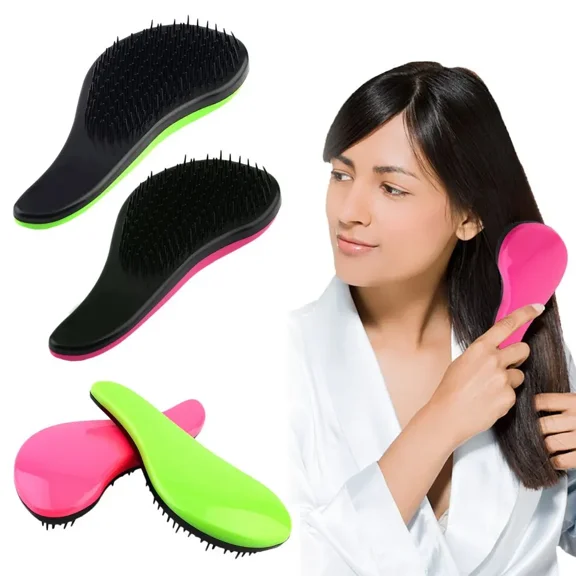black Mini Handle Tangle Detangling Hair Comb Shower Hair Brush Salon Styling Tamer Tool Home Professional For Salon Hairbrush