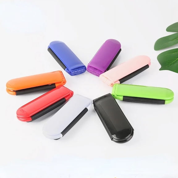 black Portable Travel Folding Hair Brush With Mirror Compact Pocket Size Comb