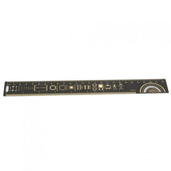 black Printed 10 inch R-4 gold-plated PCB Ruler, 25cm Circuit Board measuring size for Electronic Engineers