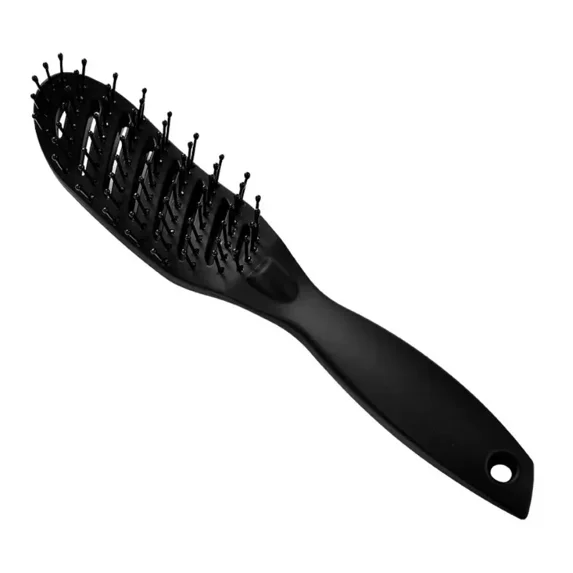 black Pro Hair Salon Anti-static Heat Curved Vent Comb Rows Tine Brushes Hair Scalp Massage Combs Hairdressing Tools