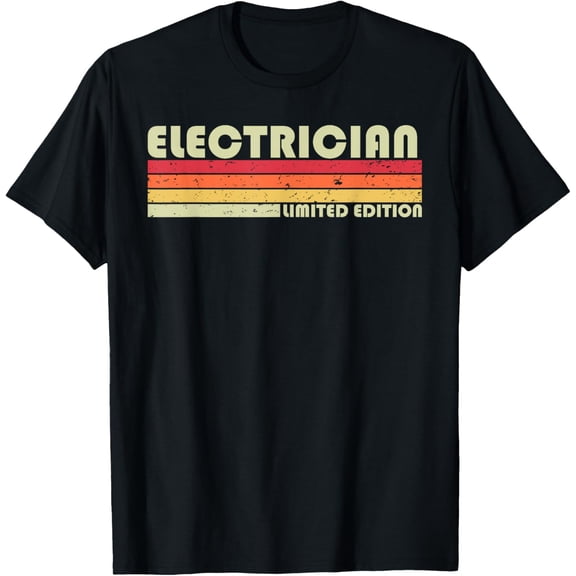 black Shirt ELECTRICIAN Funny Job Title Profession Birthday Worker Idea T-Shirt