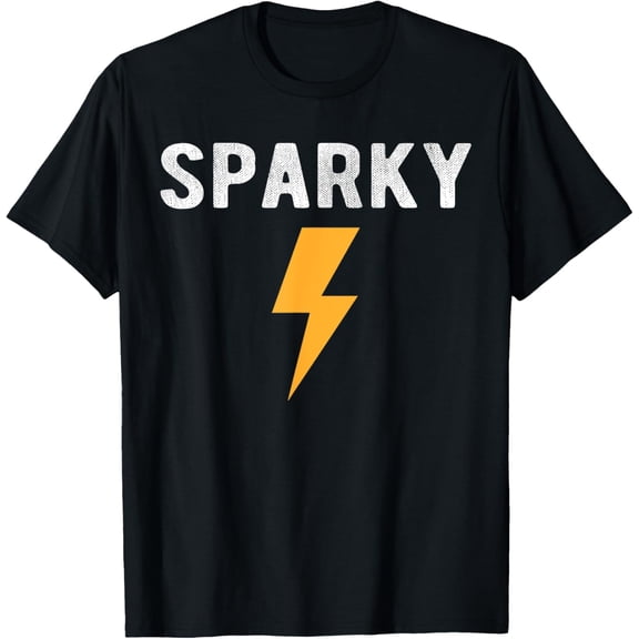 black Shirt Electrician Gift Funny Sparky Nickname Lightning Bolt Tee T-Shirt