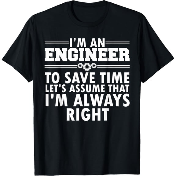 black Shirt Funny Engineer Art Men Women Professional Engineer Student T-Shirt
