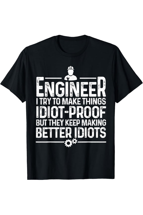black Shirt Funny Engineer Gift For Men Women Cool Engineering Mechanic T-Shirt