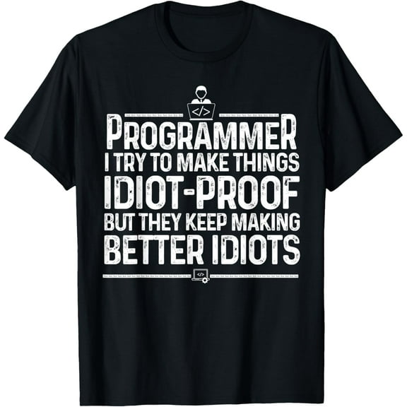 black Shirt Funny Programmer Art Men Women Computer Coder Programming T-Shirt