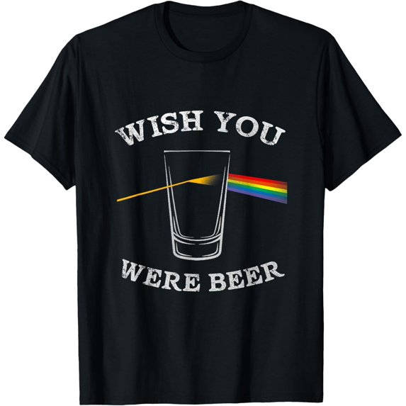 black Shirt Funny Wish you Were Beer Beer Drinker T-Shirt