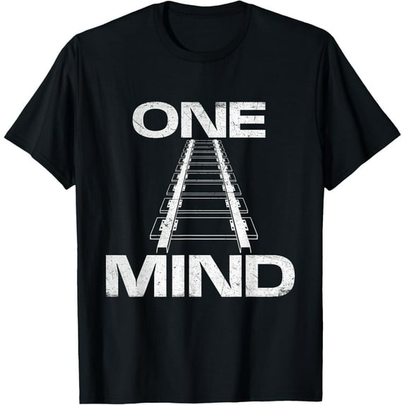black Shirt One Track Mind - Train Lover Railway Railroad T-Shirt