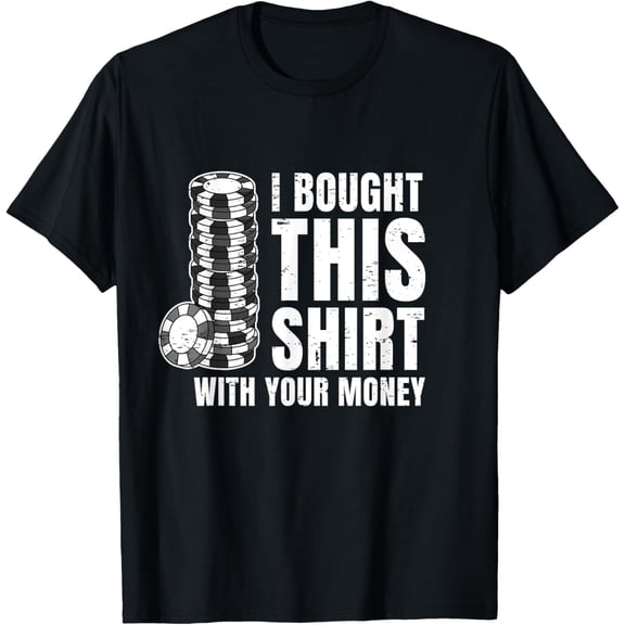 black Shirt Poker Player Poker Cards Game Money T-Shirt