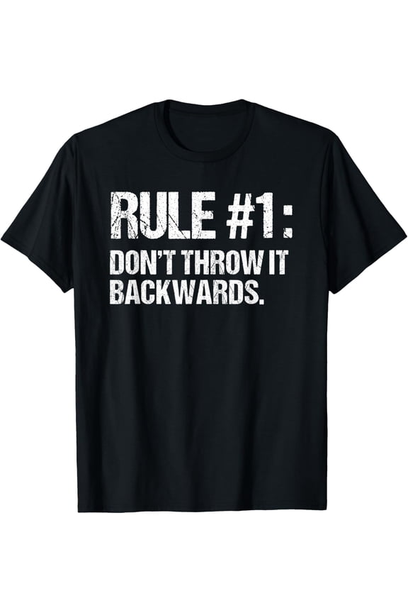 black Shirt Shot Put Thrower Funny Rule Throwing Competition Athlete T-Shirt