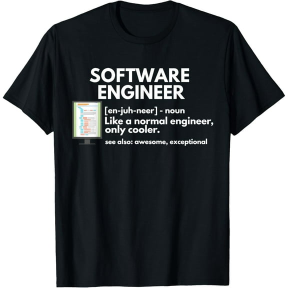 black Shirt Software Engineer Definition Funny Engineering T shirt