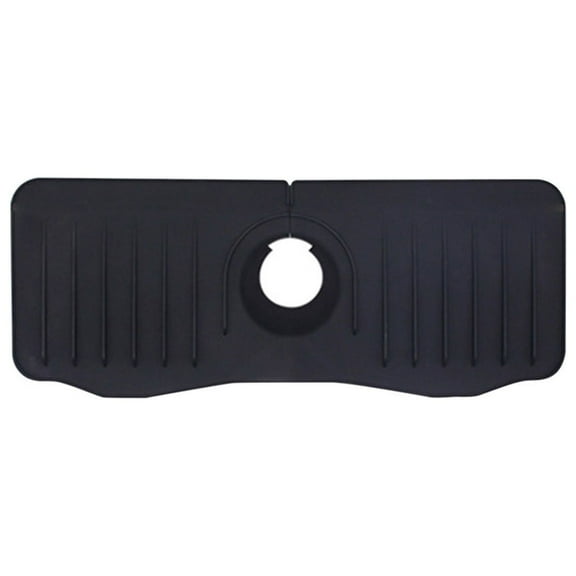 black Silica gel Kitchen Sink Faucet Mat, Faucet Drip Catcher Splash Guard, Quick Dry Countertop Drain Pad, Sink Water Guard Mat for Kitchen Accessories