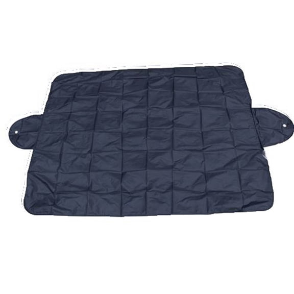 black All Weather Car Sunshade With Black And Silver Sides, Windshield Protector For Snow, Sun And Ice Protection, Reversible Design, Fits Most Car Models, 78.74X47.24In