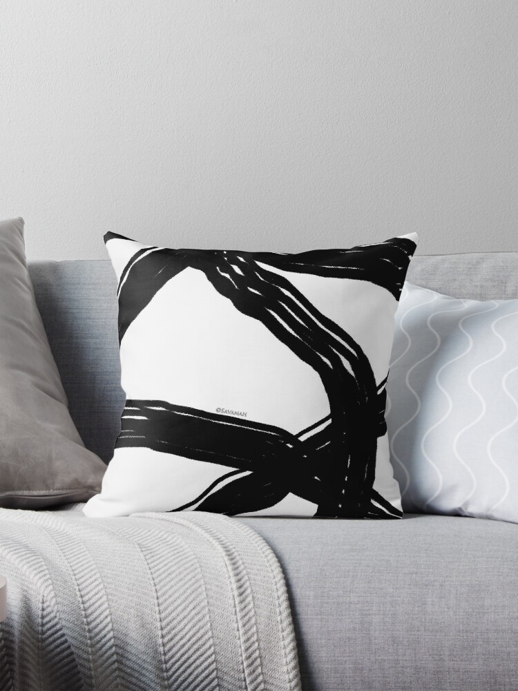 black and white Throw Pillow Covers Cases Cushion Cover Case Sofa 16x16