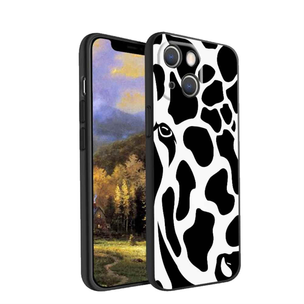 blackandwhitecowprint phone case for iPhone 14 Plus for Women Men