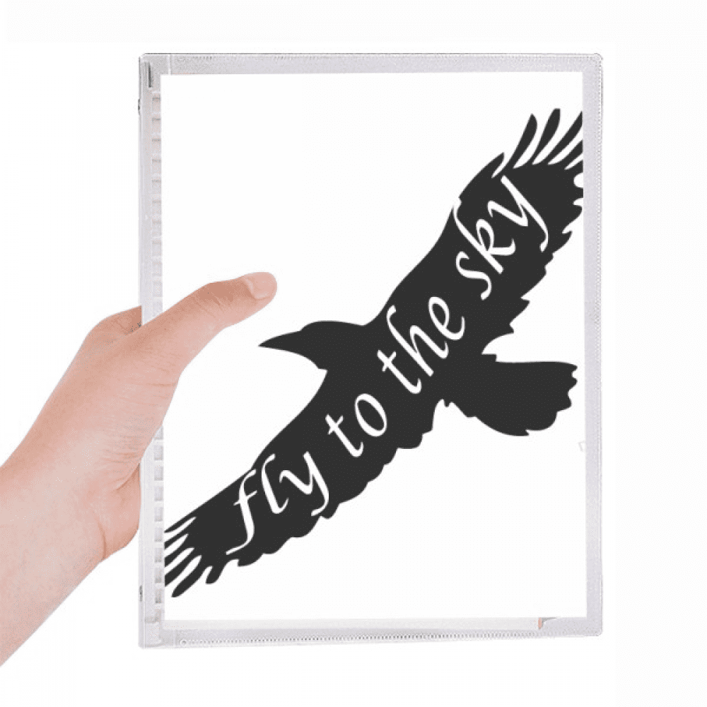 black animal eagle outline natural notebook loose diary refillable journal statiry