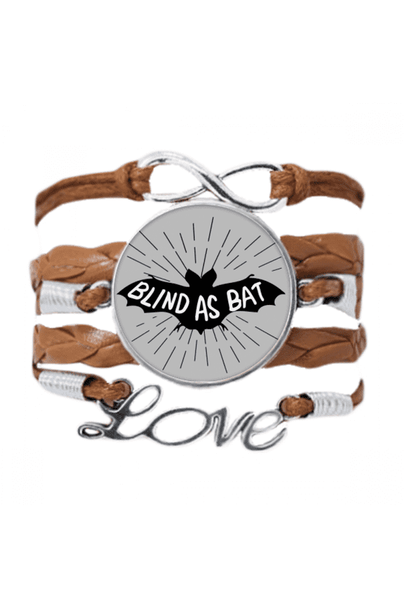 black bat animal outline natural bracelet love chain ornament wristband