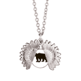 thumbnail image 1 of black bear cute animal portrayal sunflower necklace pendant locket jewelry, 1 of 3