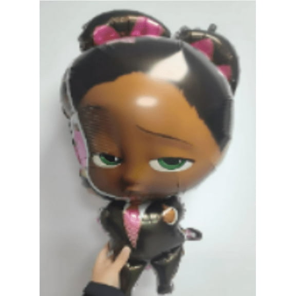 black bossy girl balloons for baby shower, birthday decor 22in bouquet / toddlers/ girls party
