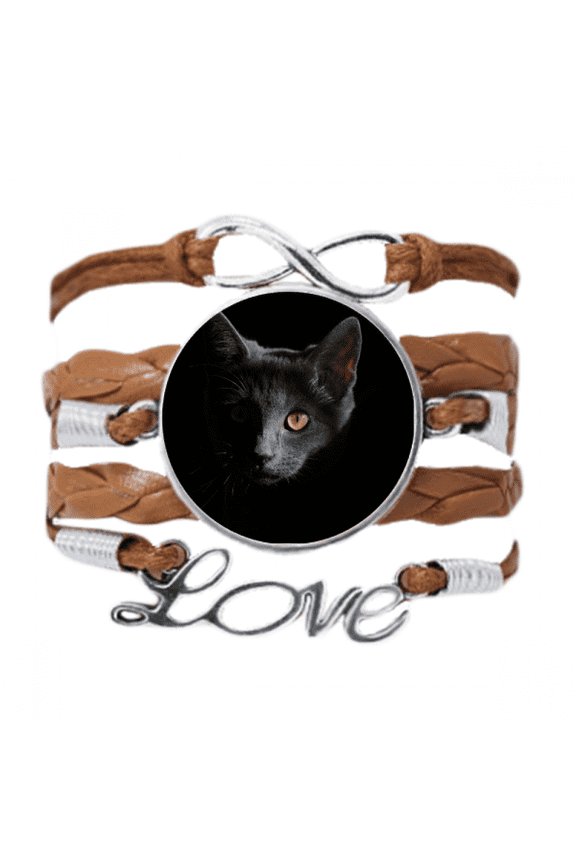 black cat animal stare dark bracelet love chain ornament wristband
