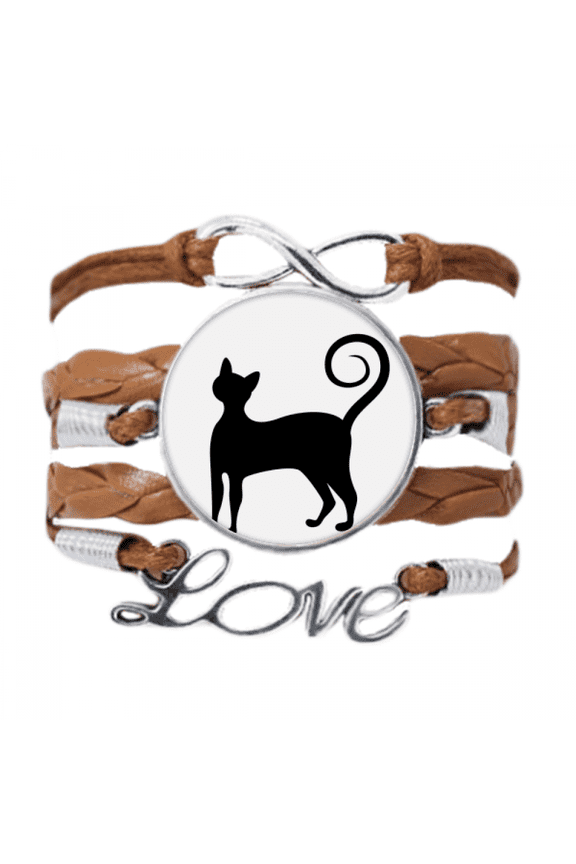 black cat mewing elegant animal outline bracelet love chain ornament wristband