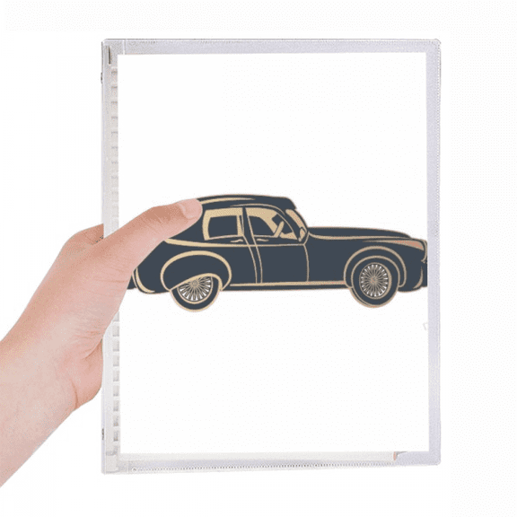 black classic cars pattern outline notebook loose diary refillable journal statiry