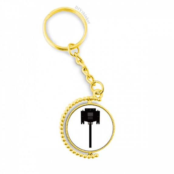 black display screen cable plug metal connector key chain accessory en keyholder