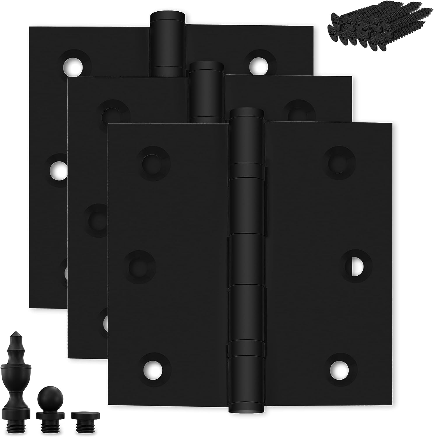 black door hinge matte black bearing 3x3 inch heavy duty with