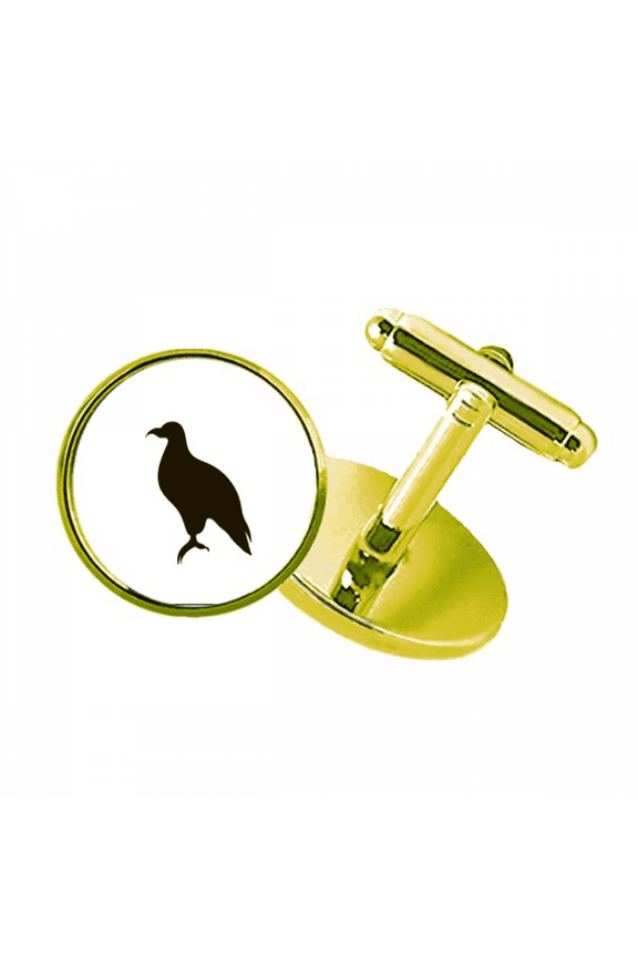 black eagle cute animal portrayal studded business metal cufflinks en