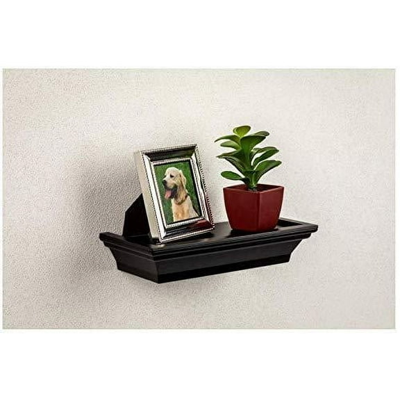black floating shelf, 8.625 inches x 4 inches x 1.5 inches