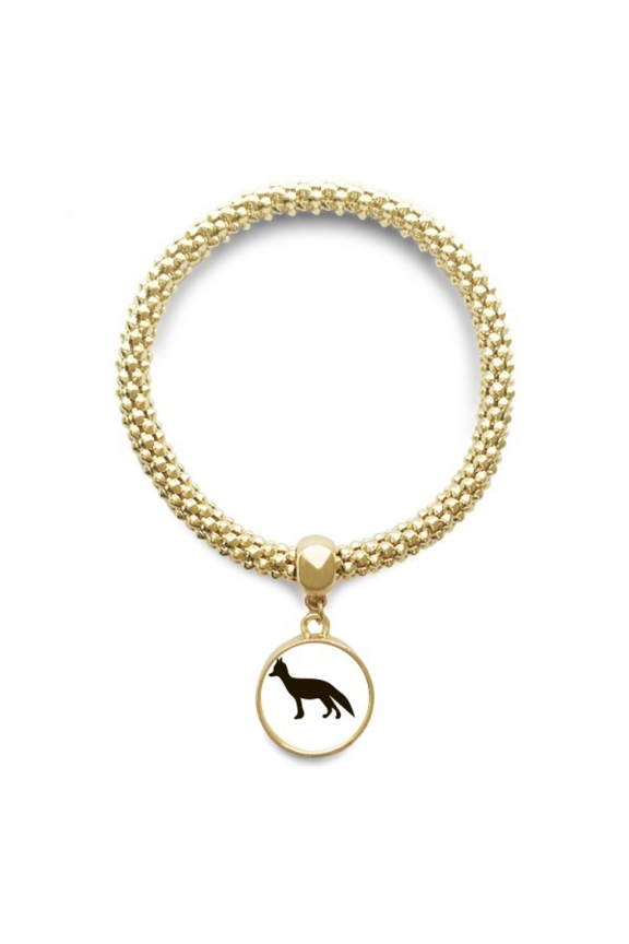 black fox cute animal portrayal en bracelet round pendant jewelry chain