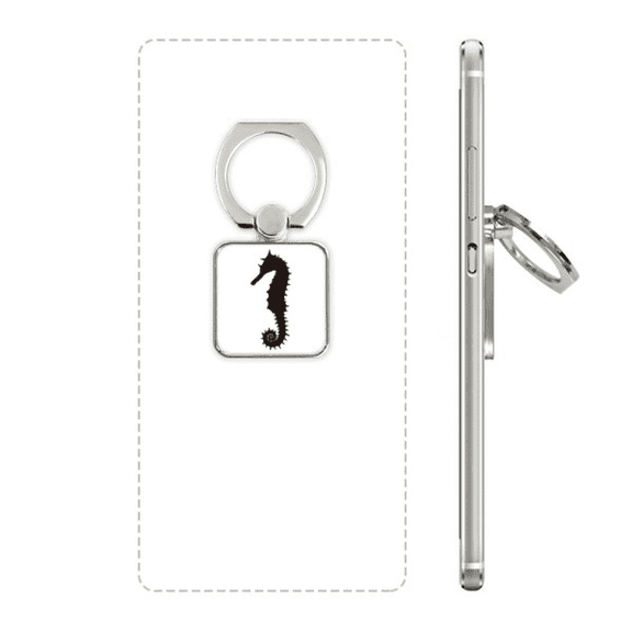 black hippocampus marine life pattern square cell ph  stand holder bracket universal support