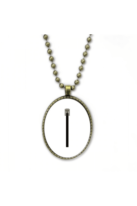 black internet cable usb plug pattern necklace vintage chain bead pendant jewelry collection