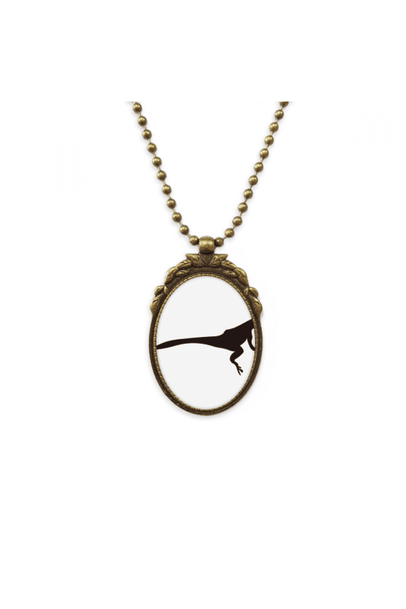 black lizad animal portrayal antique necklace vintage bead pendant keychain