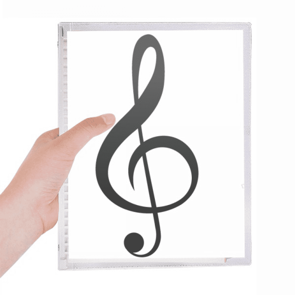 black music treble clef white notebook loose diary refillable journal statiry
